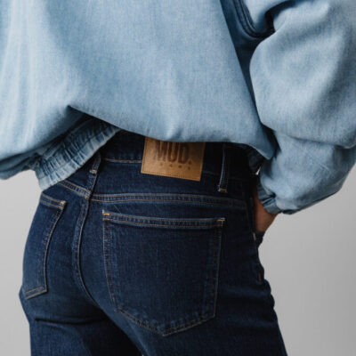 MUDJeans. FW25. Cleo. Rustic Blue + Sue Jacket cropped